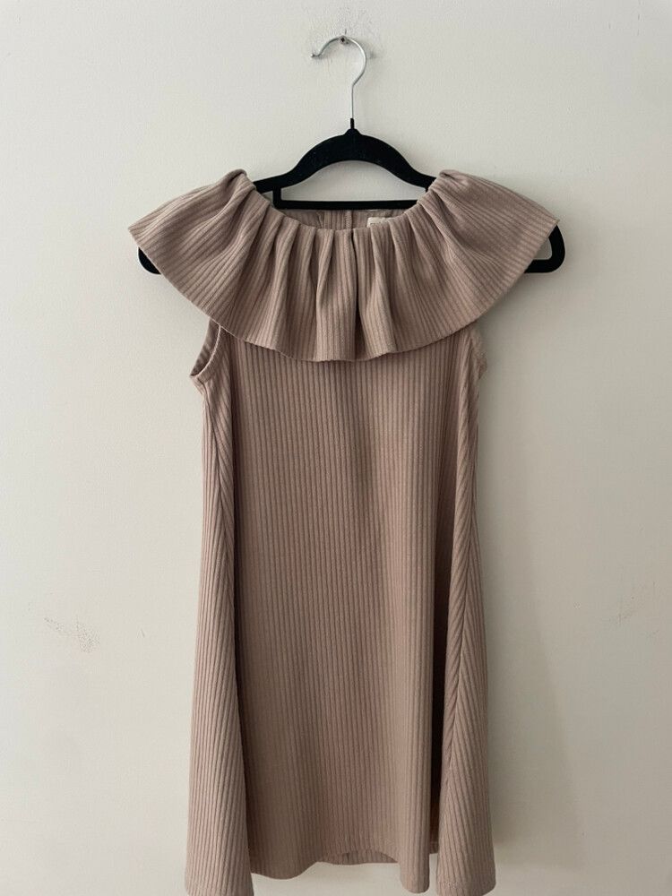 Carbon Soldier Frill neck Dress