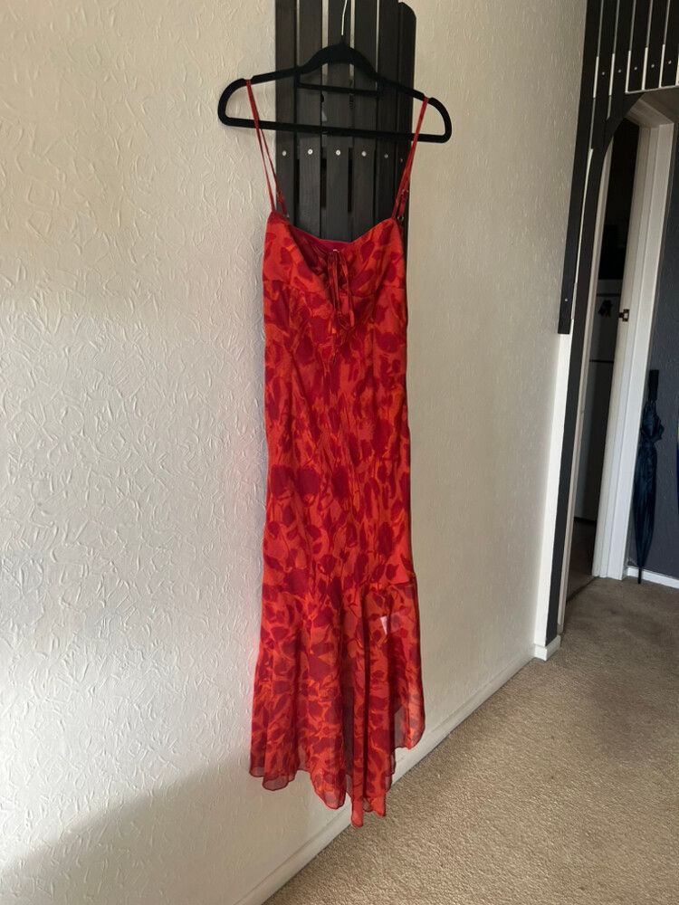 sally midi dress deep red floral Sally Cotton Shirt Red  Ever New USA