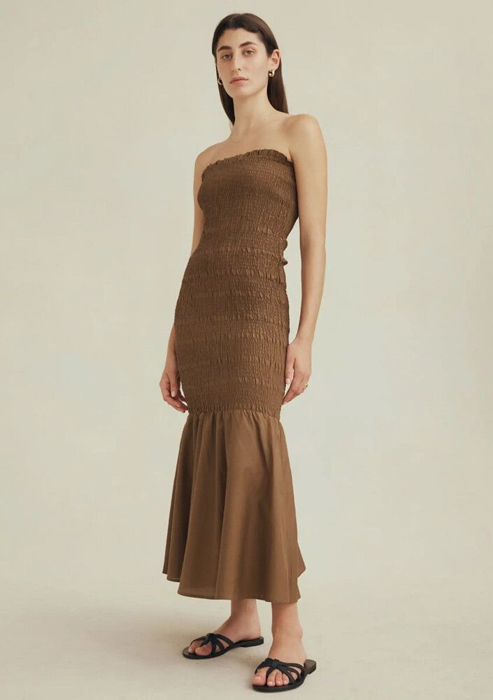 Marle Louisa Dress in Pecan