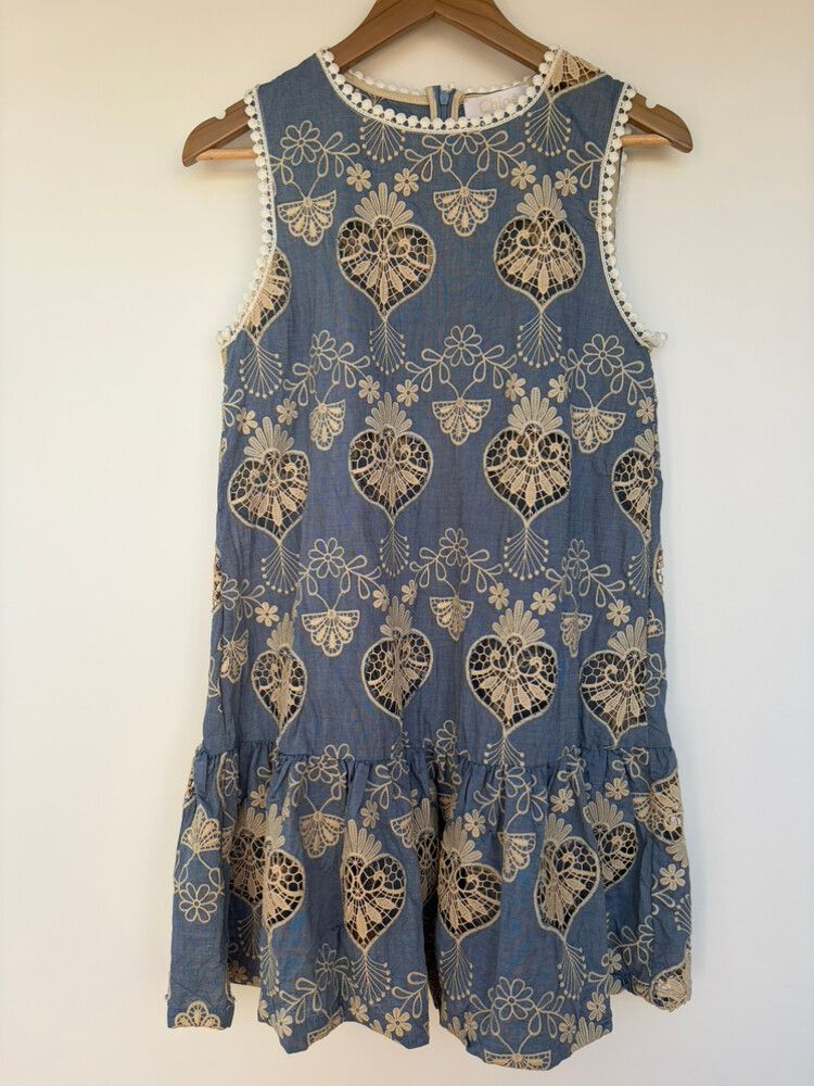 Chloe - Chlo Chambray Embroidered Mini Dress on Designer Wardrobe Chloe - Chlo Chambray Embroidered Mini Dress on Designer Wardrobe