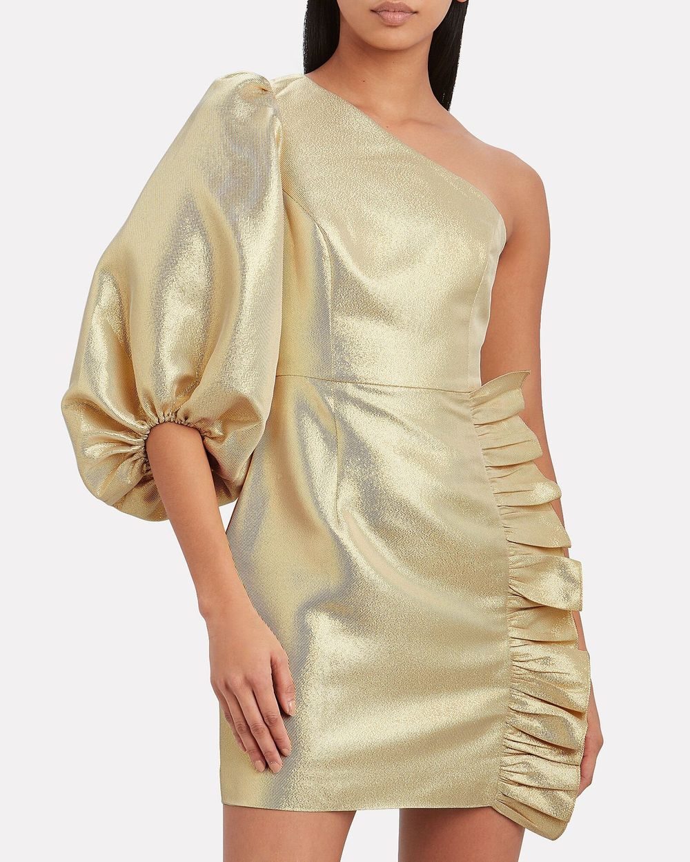 slim fit dress slacks Iridescent Long Sleeve Mini Dress | Ivory | Dresses