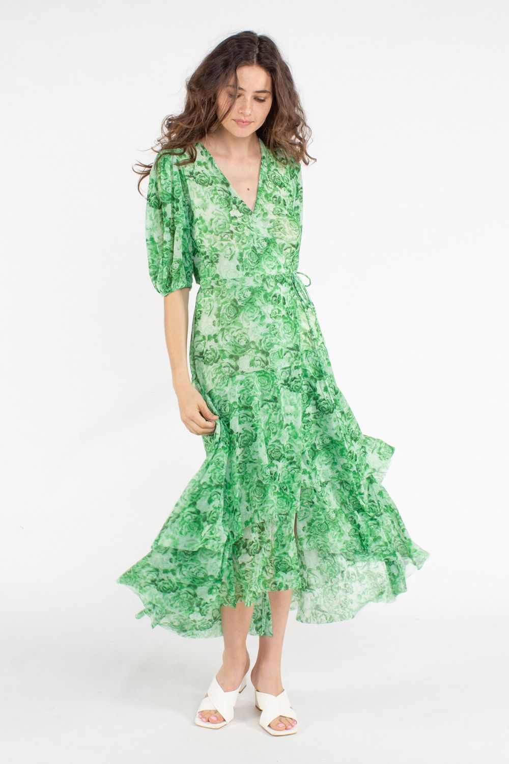Ganni - Printed Mesh Dress - Size 36 on Designer Wardrobe Ganni - Printed Mesh Dress - Size 36 on Designer Wardrobe