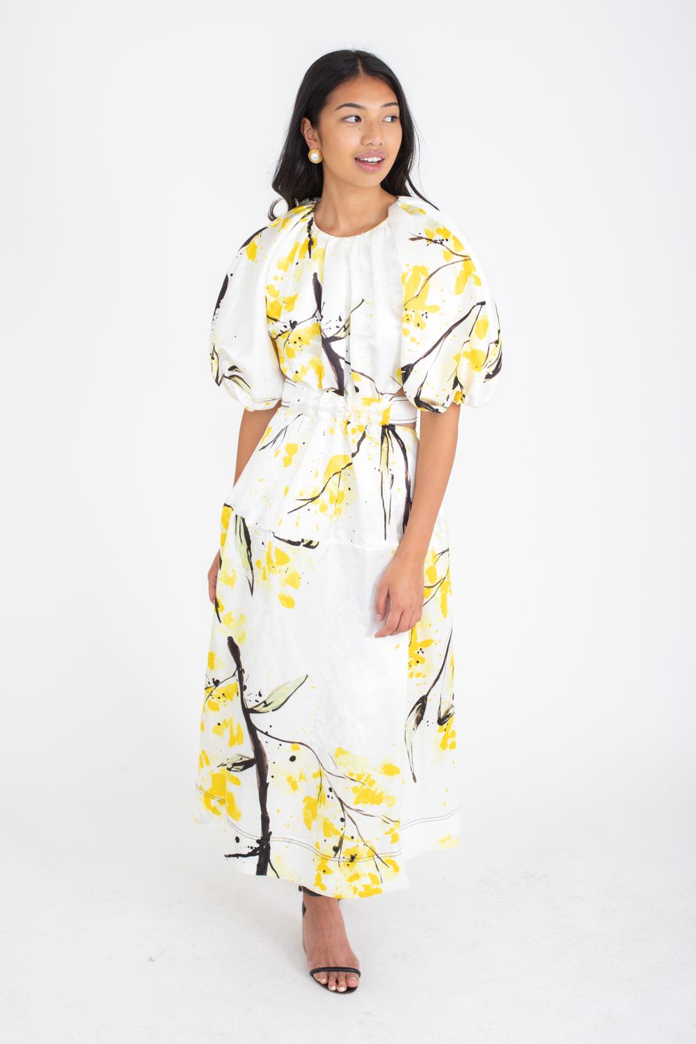 white off the shoulder evening dress AUDREY Off-Shoulder A-line Satin Gown