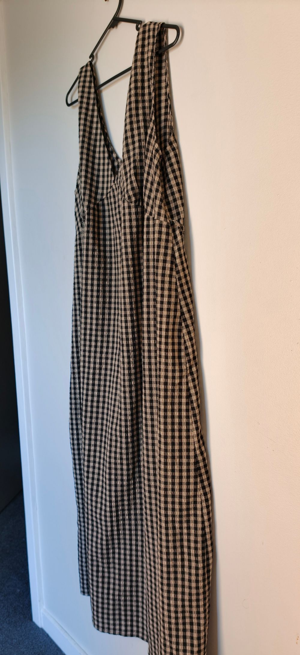 Gingham V-Neck Maxi Dress
