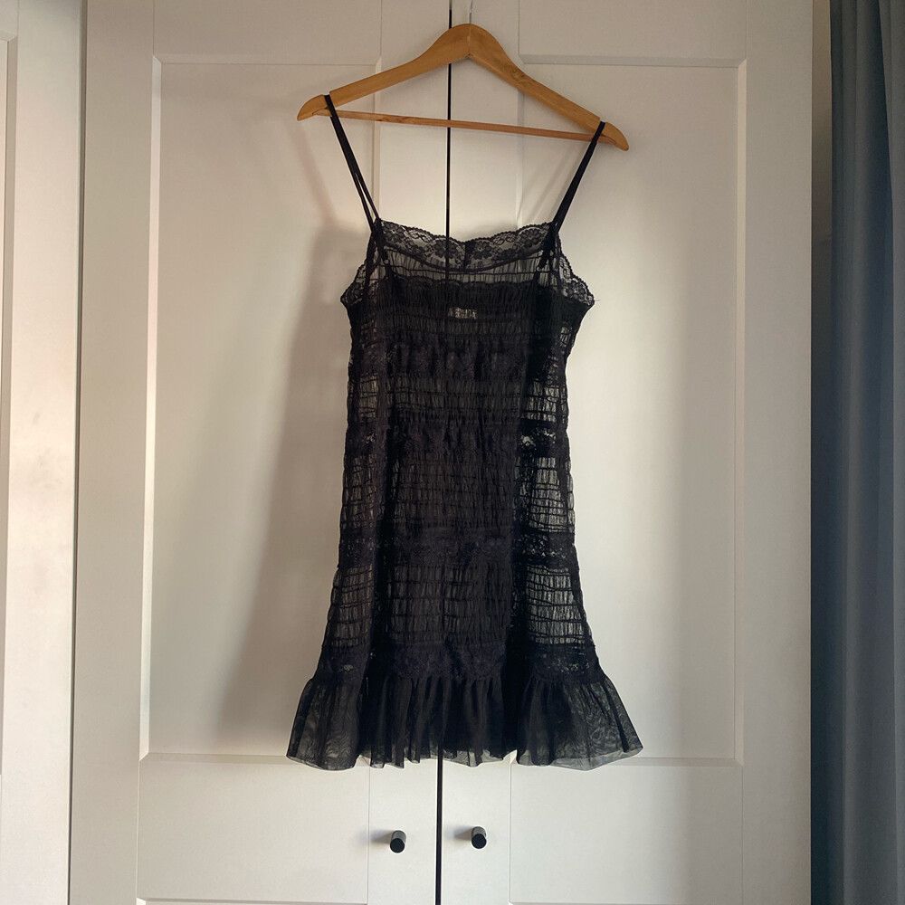 Free People Black Lace Mini Dress