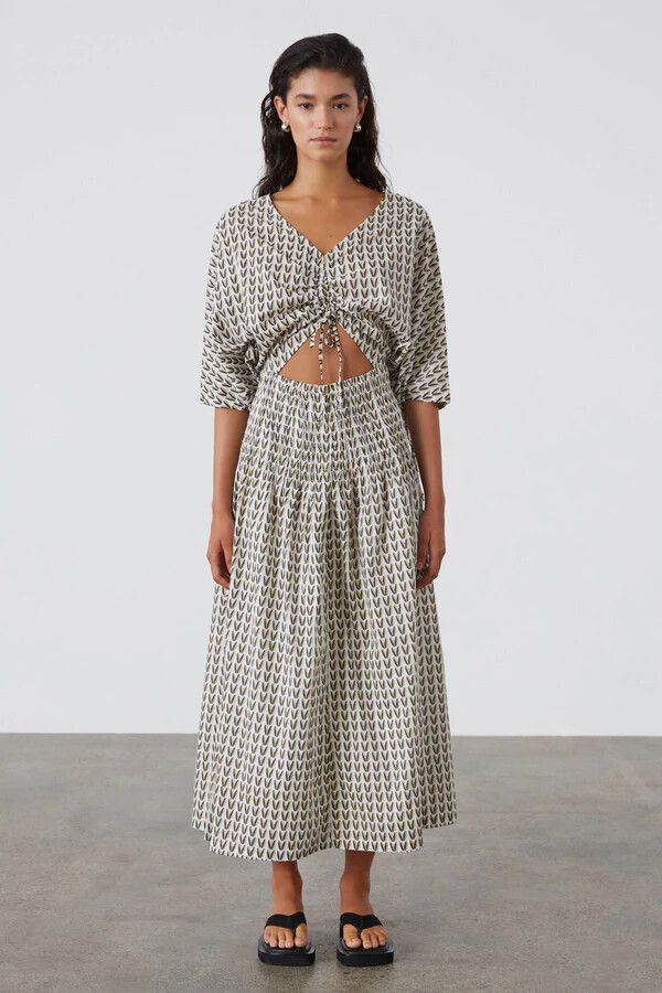 knee length dresses for ladies Zulu Midi Dress Musk  OWNLEY ONLINE
