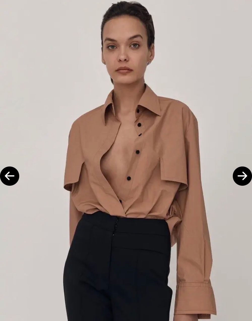 beige layered shirt