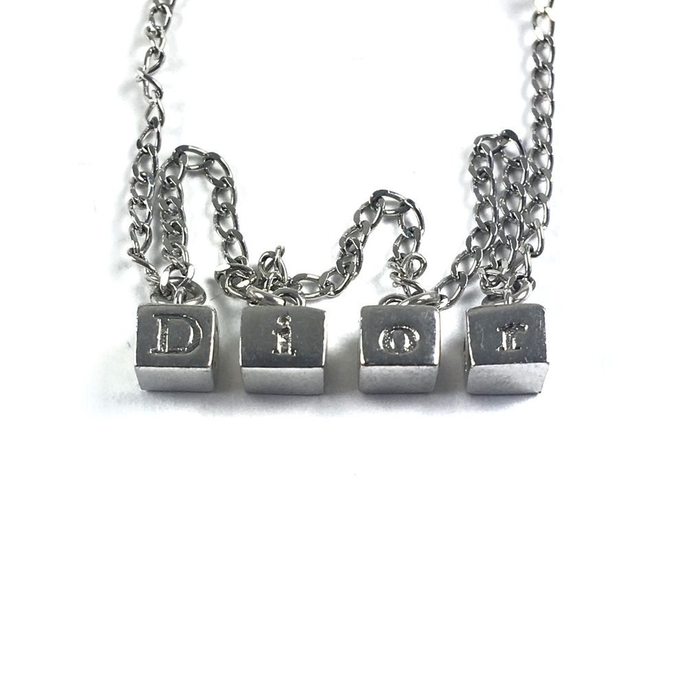 Dior Silver Spellout Charms Bracelet