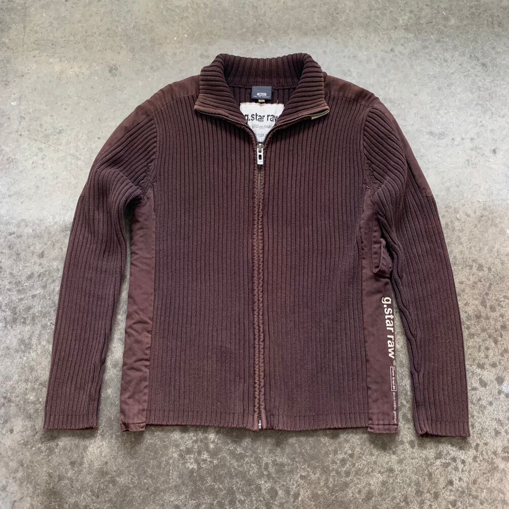 Y2K G-Star Raw Denim Knit Zip-Up Sweater