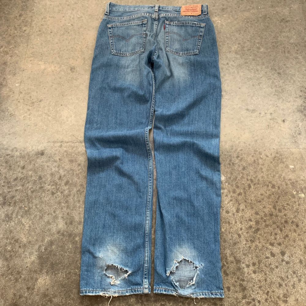 Y2K Levi’s Red Tab 508 Relaxed Straight Fit Distressed Denim Jeans W32 L32