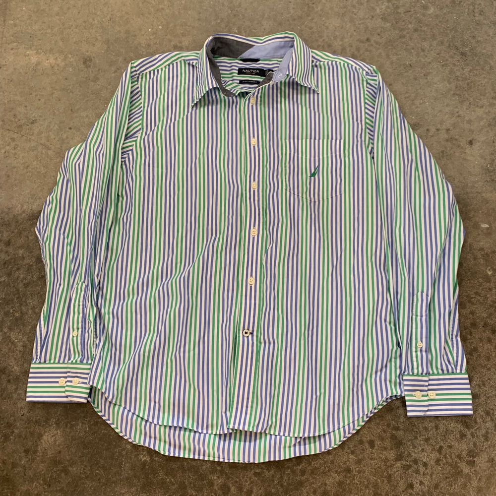 Y2K Vintage Nautica Striped Button Up Shirt