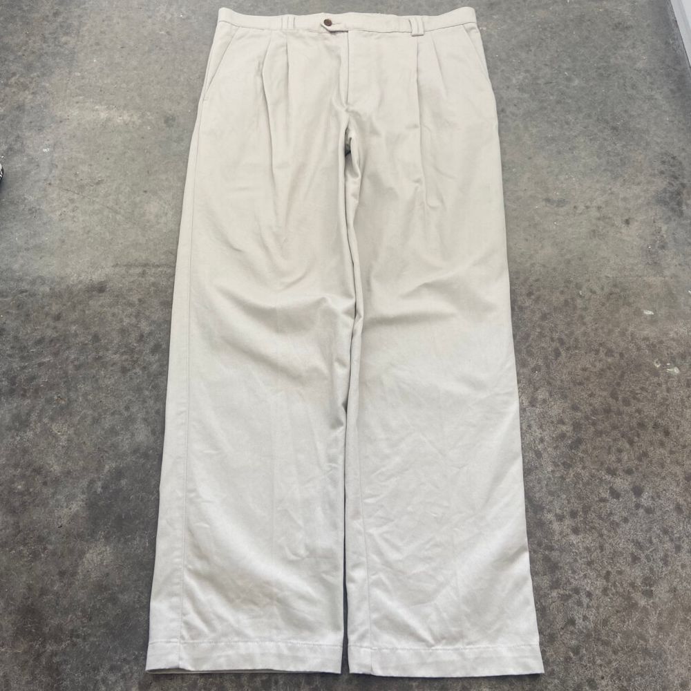 Y2K Cream Pleated Straight Leg Trousers