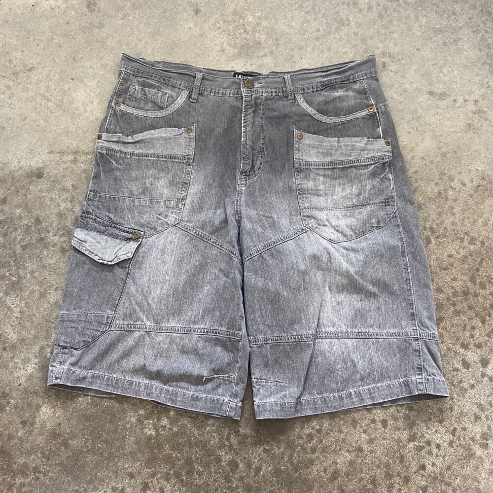 Y2K Baggy Distressed Denim Cargo Shorts