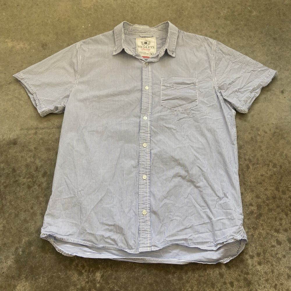 Y2K Henleys Striped Shirt Size XL