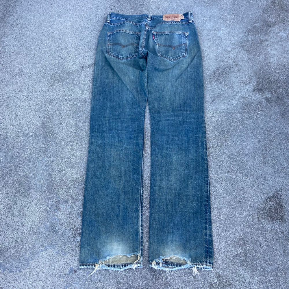 Y2K Vintage Levi’s 501 Red Tab Distressed Denim Jeans W30 L32