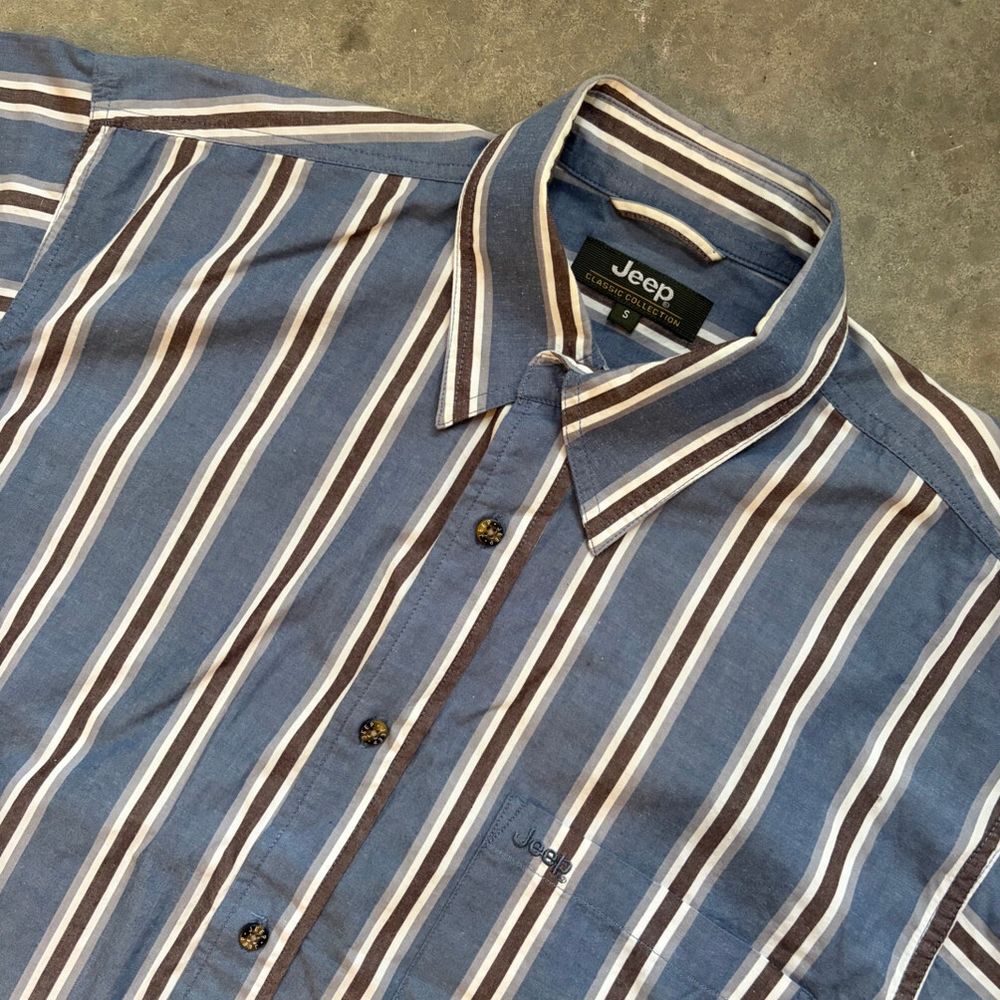 Y2K Jeep Striped S/S Button Up Shirt