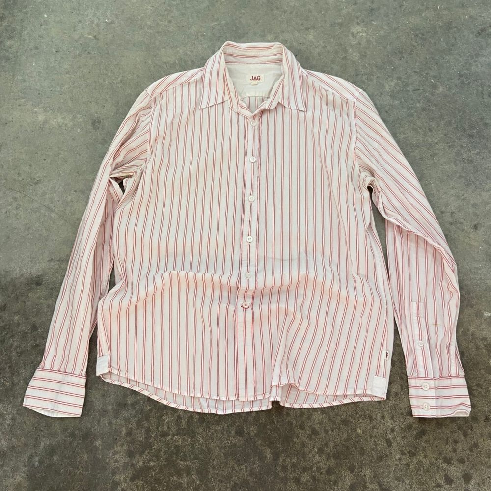 Y2K JAG Striped Button Up Shirt