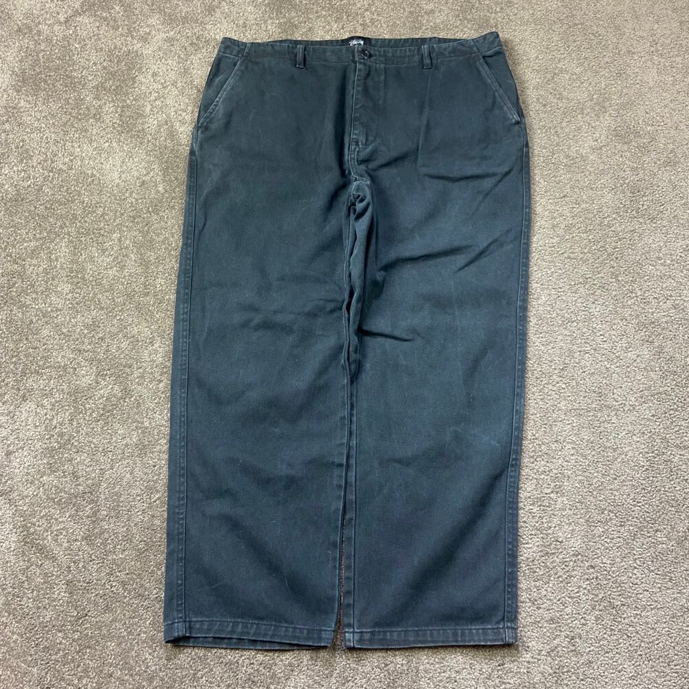 Y2K Stussy Relaxed Fit Baggy Black Denim Jeans Size 36