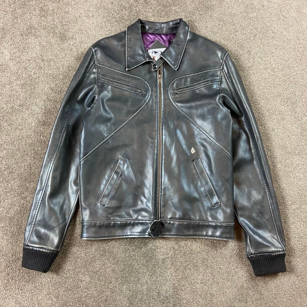 Y2K Volcom Design “PAVD” Distressed Moto Jacket