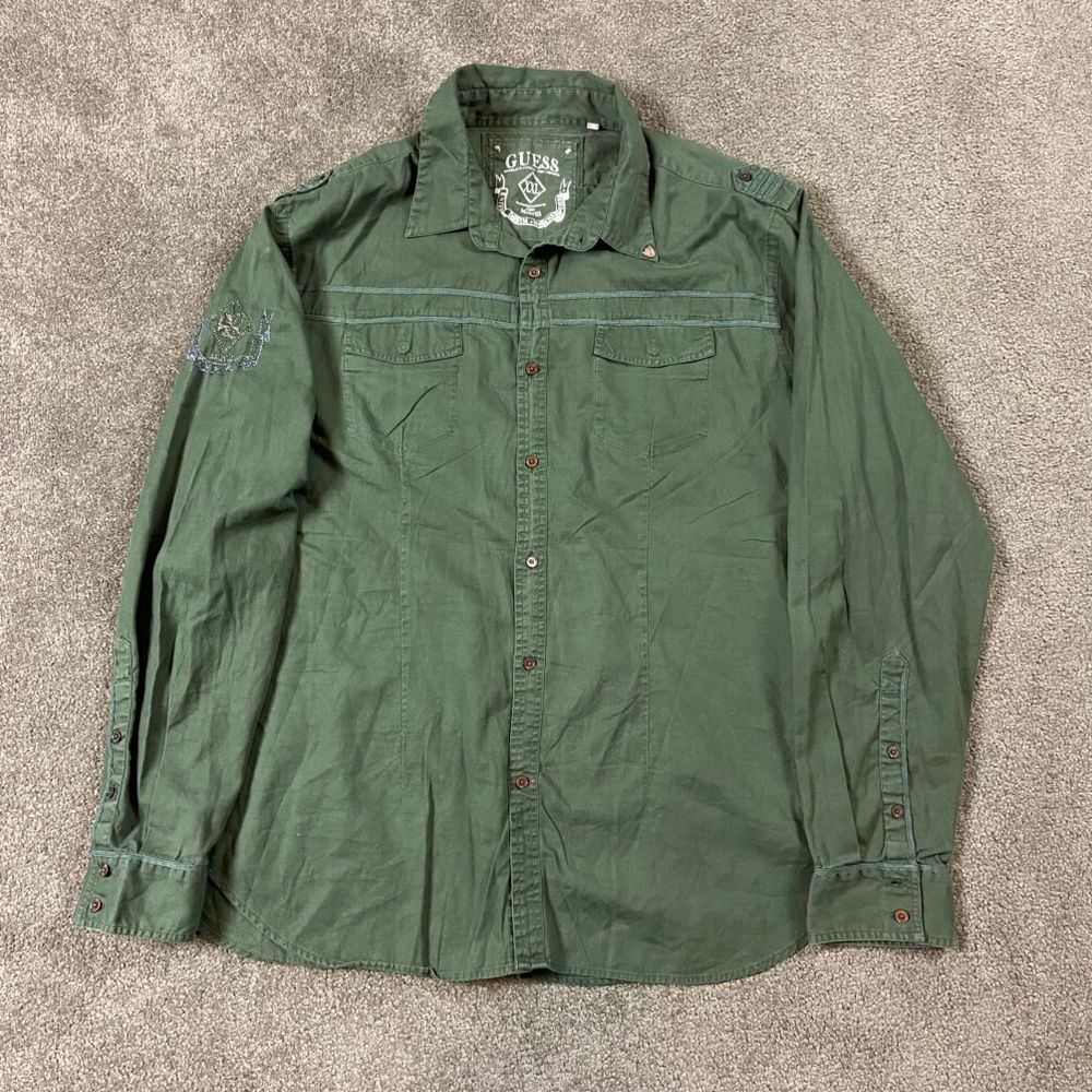 Y2K Guess Military Style Shirt