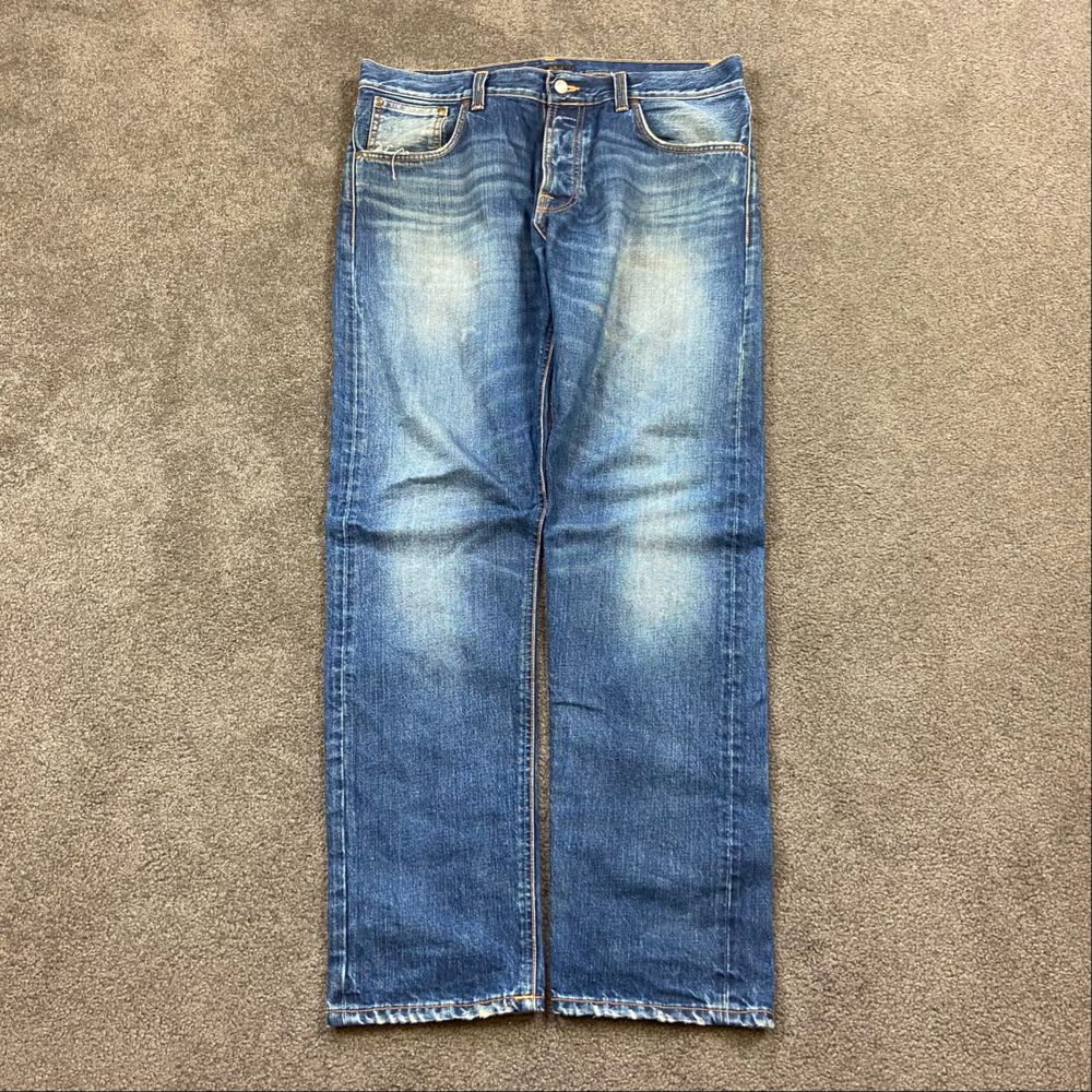 Y2K Nudie Jeans Straight Leg Distressed Denim Jeans