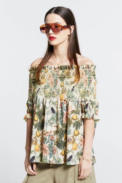 Karen Walker Gaia Smocked Blouse