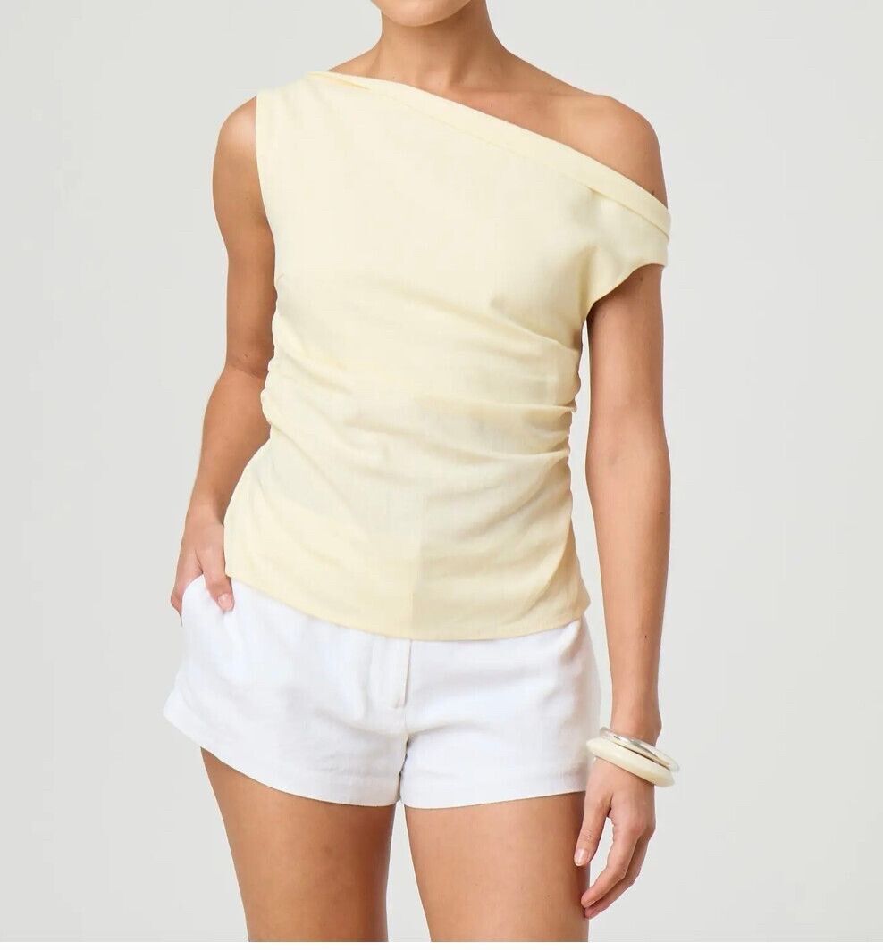 Glassons off shoulder linen blend top