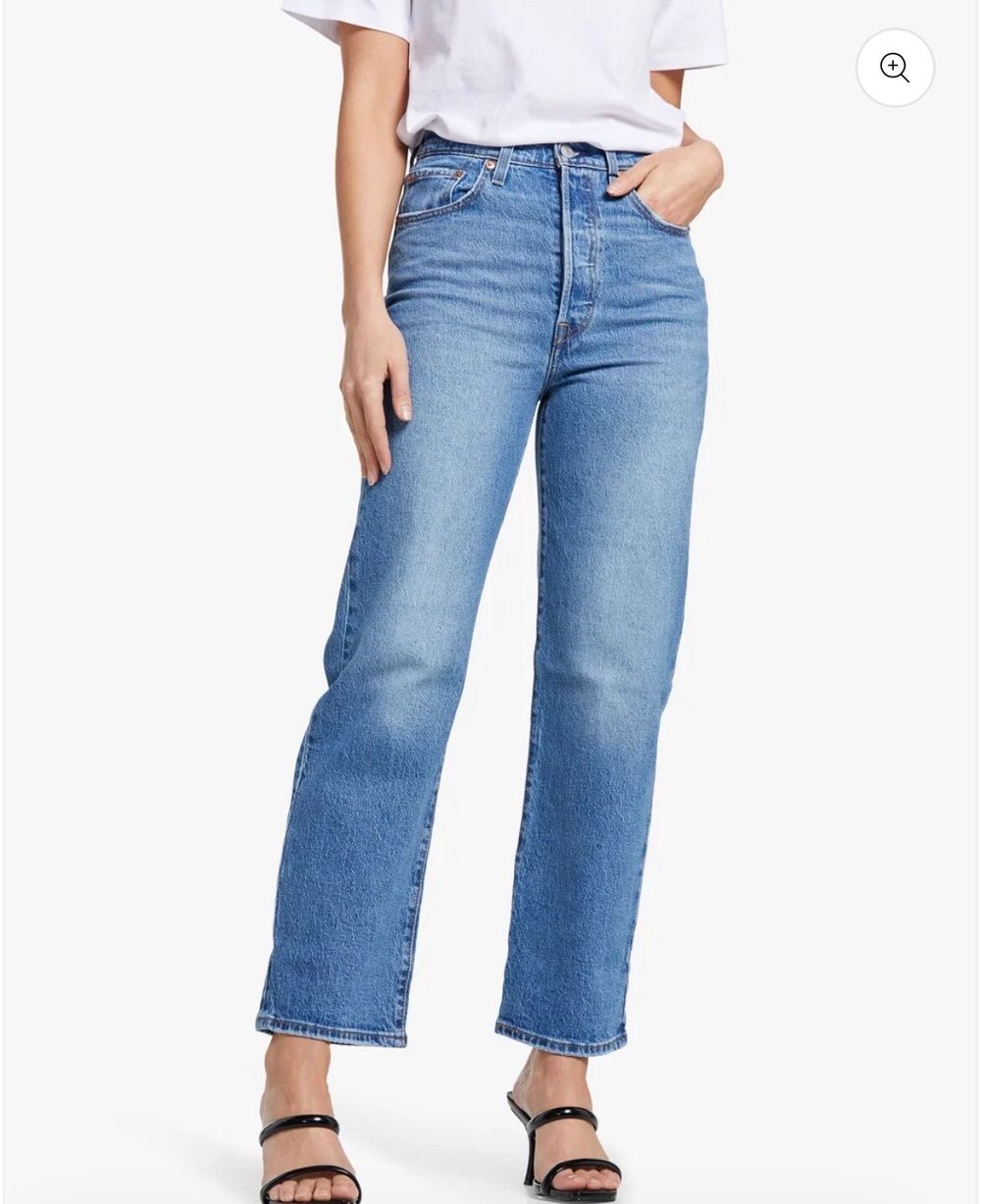 LEVI'S Blue Ribcage Straight Ankle Jeans