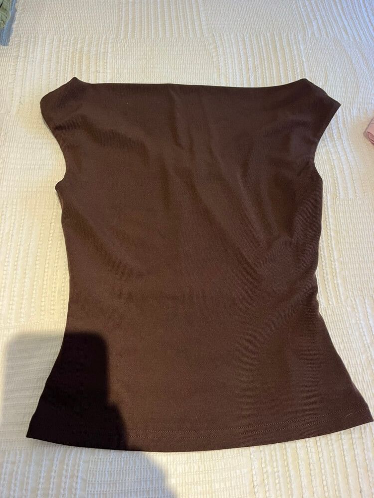 Ownley Brown Ribbed Tank Top