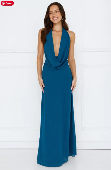 Trixie Halter Maxi Dress Teal