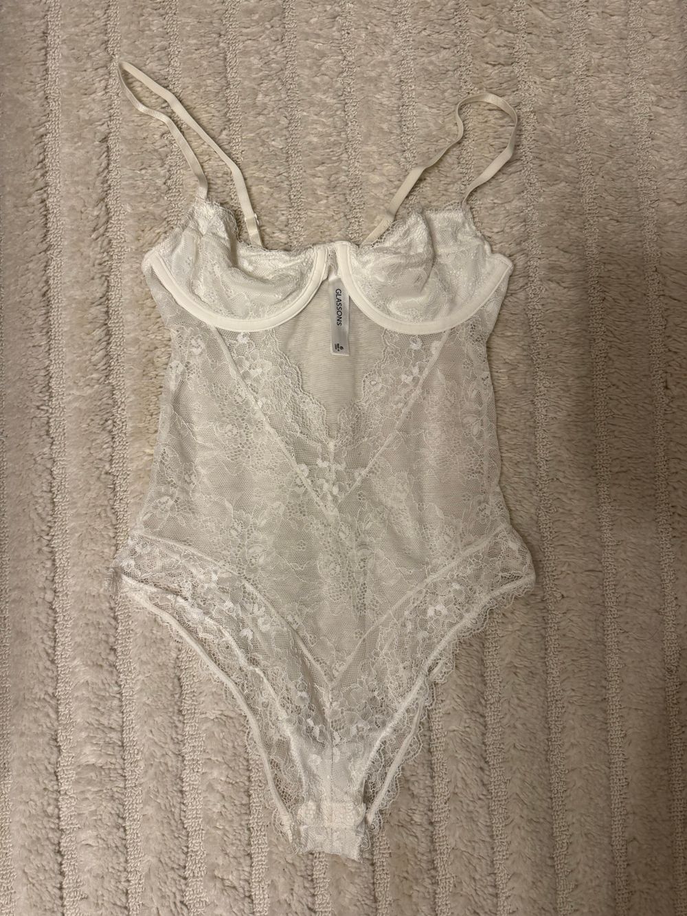 glassons white lace bodysuit