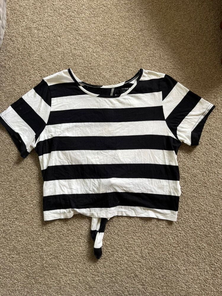 Federation Black White Stripe Top