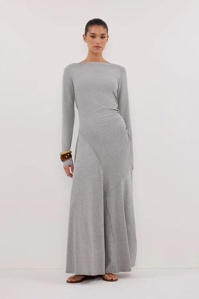 DISSH - Dissh - Grey Long Sleeve Maxi Dress on Designer Wardrobe