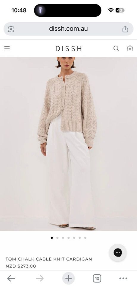 DISSH Tom Chalk Cable Knit Cardigan