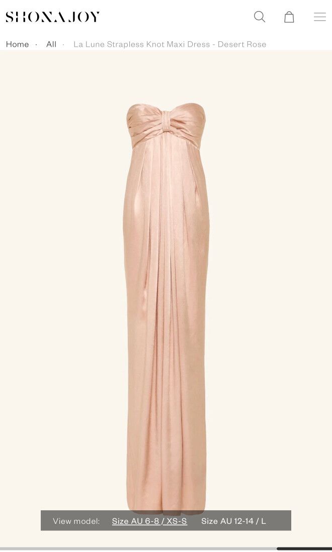 Shona Joy - La Lune Strapless Knot Maxi Dress - Desert Rose on Designer  Wardrobe