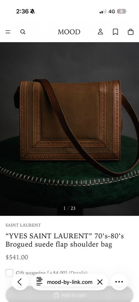 Yves Saint Laurent Paris Vintage Brown Flap Shoulder Bag