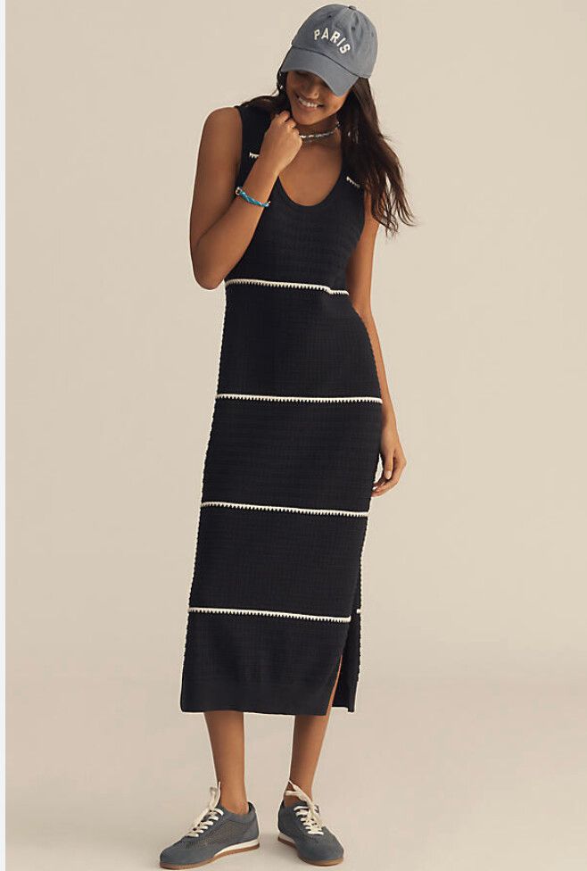 knee length dresses for ladies Scott Scoop Neck Midi Dress – Klutch main image 0
