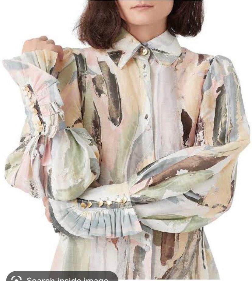 aje paperbark shirt dress Aje Paperbark Shirt Dress Print Size 12