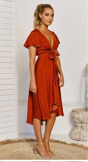 Billy J Boutique - Billy J Sunny Daze dress in rust on Designer Wardrobe Billy J Boutique - Billy J Sunny Daze dress in rust on Designer Wardrobe