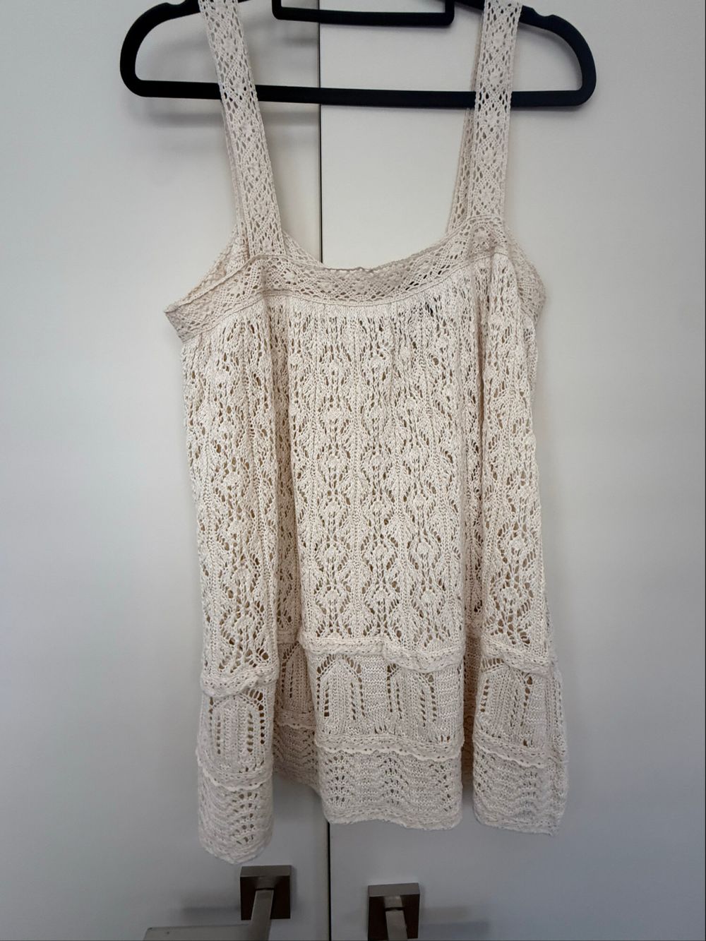 Zara Cream Crochet Knit Top