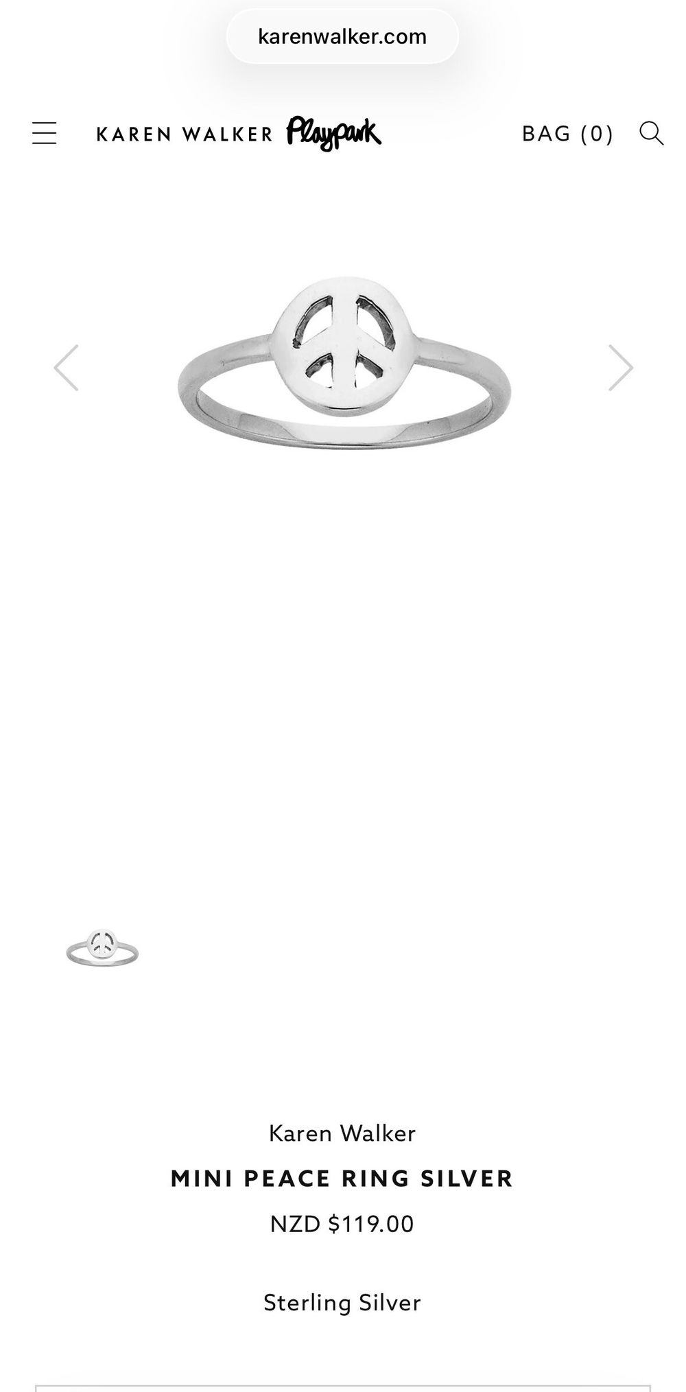 Karen walker peace ring