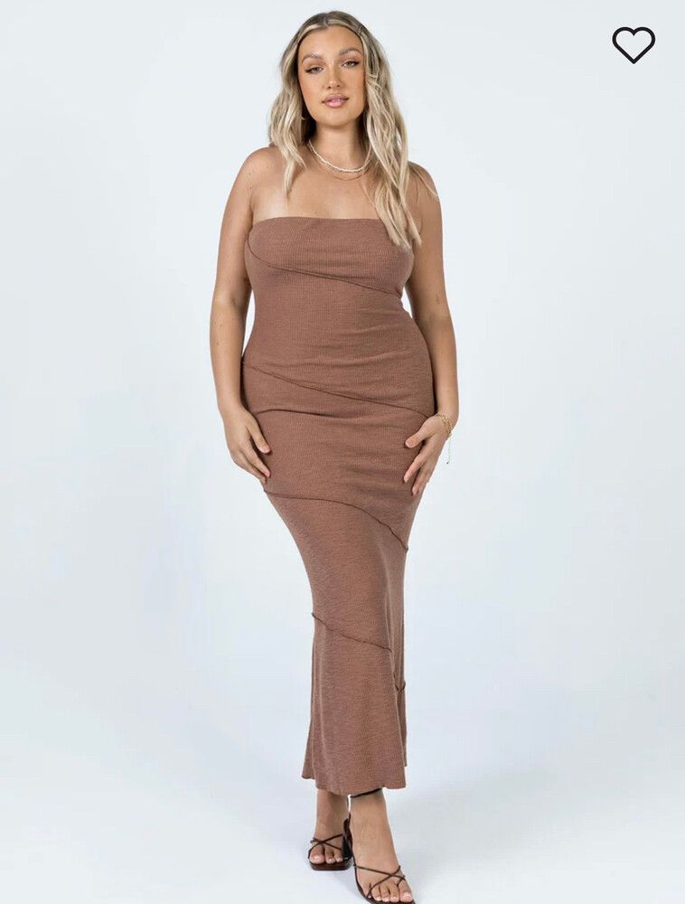 Princess Polly - OSCAR MIDI DRESS BROWN on Designer Wardrobe