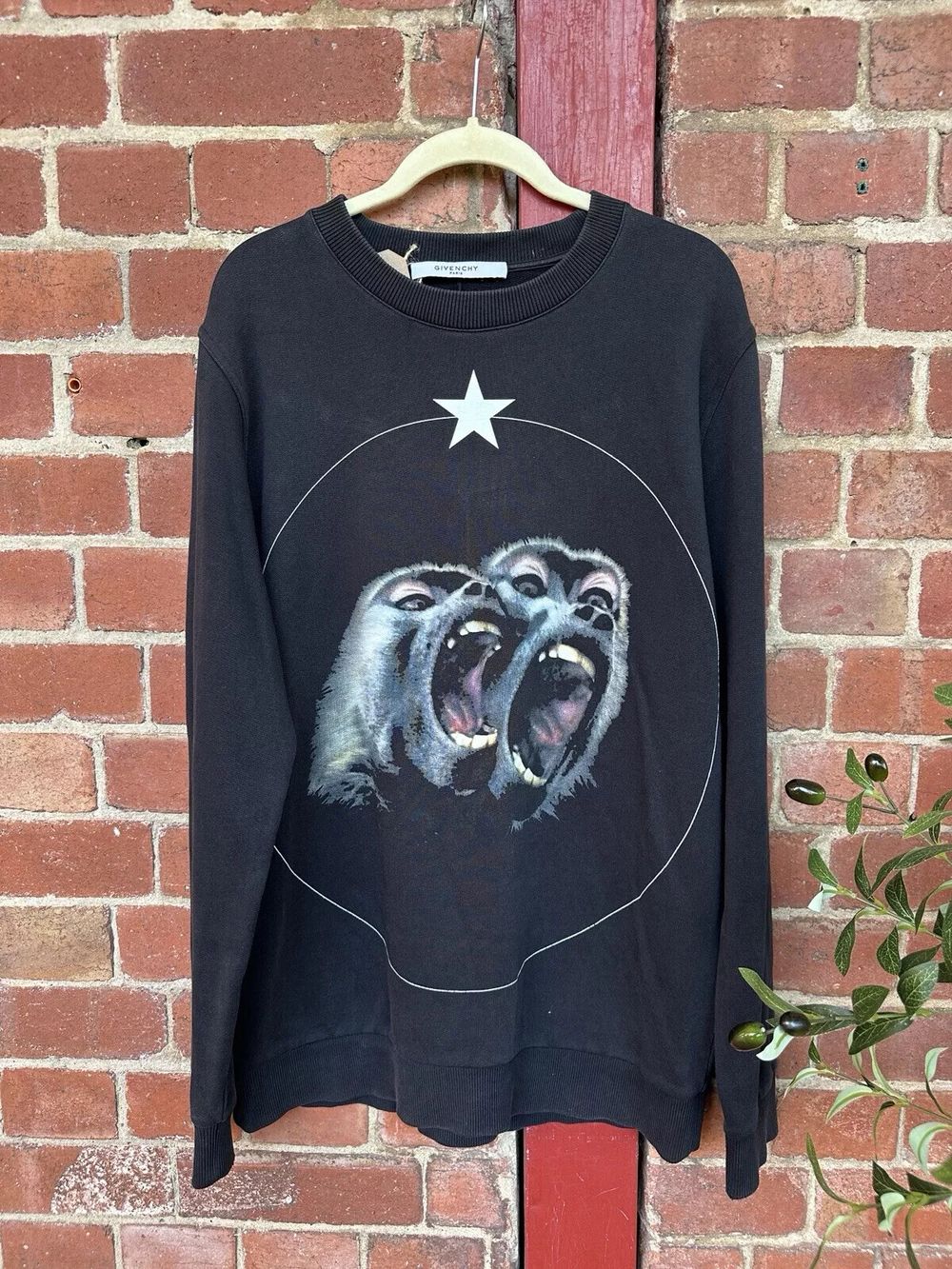 Givenchy Monkey Twins Screaming Black Sweatshirt