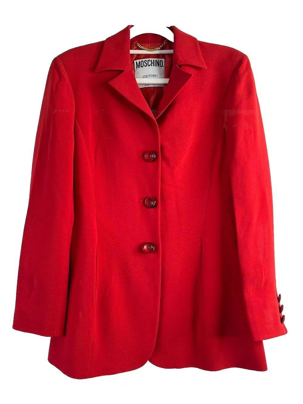 MOSCHINO COUTURE MADE IN ITALY RED BLAZER JACKET 6-8