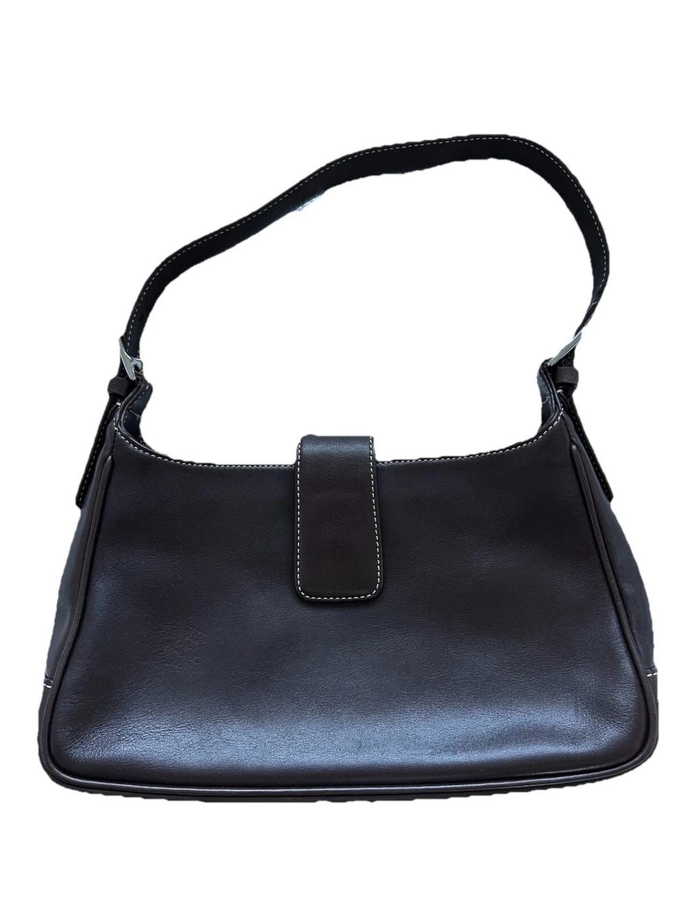 Coach Y2K Classic Brown Soft Butter Leather Shoulder Bag with Silver Buckle