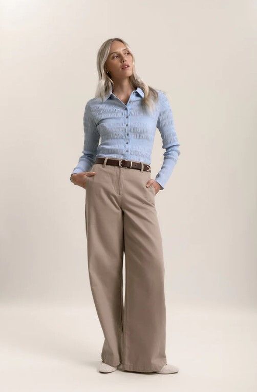 Riley Wide Leg Jeans – Sand