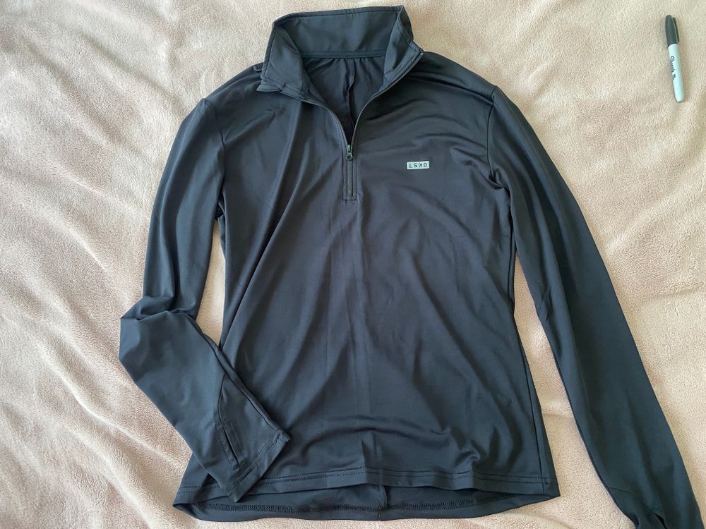 LSKD Black Streamlined 1/4 Zip Long sleeve top