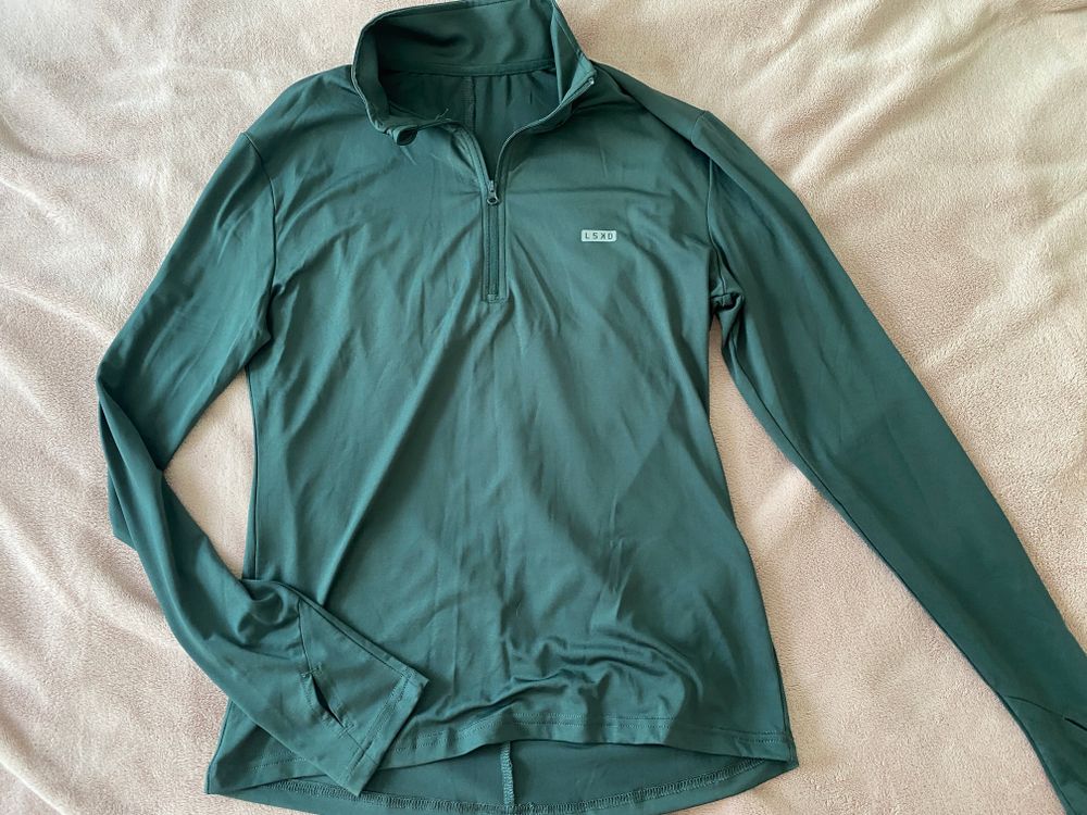 LSKD Vital Green Streamlined 1/4 Zip Long sleeve top