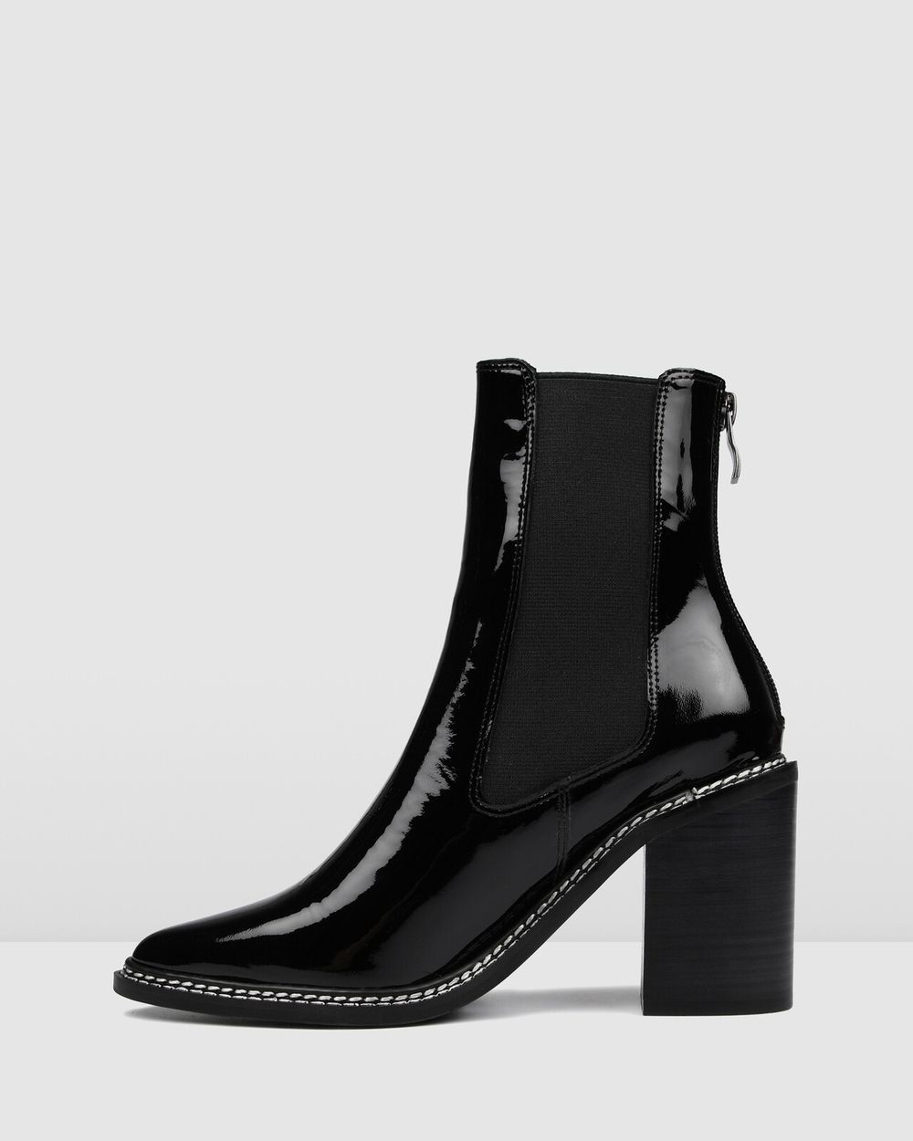 Jo Mercer Luxe High Ankle Boots (Patent Black) RRP $250 size 39