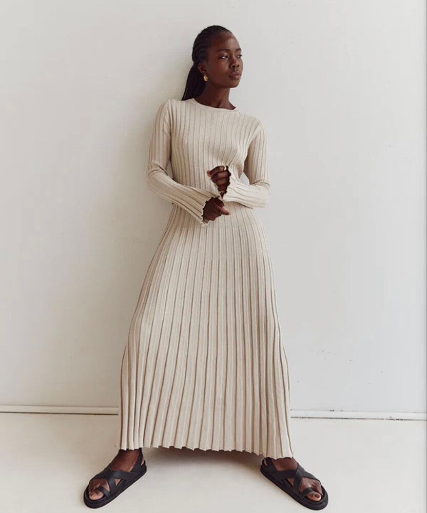 DISSH - Ada Stone Long Sleeve Midi Dress on Designer Wardrobe